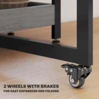 HOMCOM Four-Person Drop Leaf Table - Grey Wood-Effect(m-6)