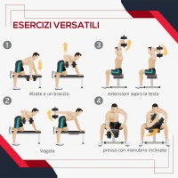 HOMCOM Set Manubri Palestra 20kg (4x2.5kg, 4x2kg) con 8 Dischi da 2kg, 2.5kg, Ø25mm, per Allenamento a Casa(m-7)