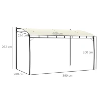 Outsunny 3 x 4m Metal Frame Pergola - Cream(m-3)