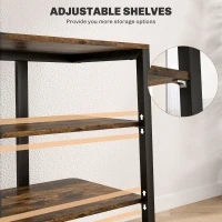 HOMCOM HiFi Stand, with Four Storage Shelves - Rustic Brown(m-5)