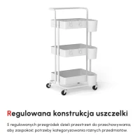 HOMCOM Wózek serwisowy z 3 koszami na półki(m-4)