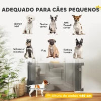 PawHut Barreira de Segurança para Cães Retrátil 0-136 cm  para Cães Pequenos com Botão de Fecho Cinzento(m-8)