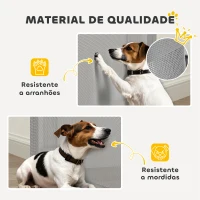 PawHut Barreira para Cães Retráctil 0-140 cm Porta para Cães Pequenos Extensível Barreira de Segurança para Animais de Estimação 146x9x86,5 cm Cinza(m-5)