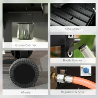 Outsunny Dual Fuel BBQ Grill - Black(m-8)