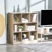 HOMCOM Boekenkast Plank Staande Plank, 8 Planken, 97,5 x 30 x 100 cm, Eikenoptiek(m-11)