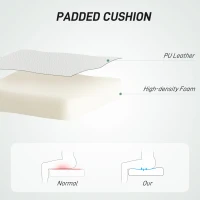 HOMCOM PU Leather Armless Office Chair, Modern Vanity Computer Swivel Chair with Rolling Wheels and Adjustable Height for Home Study, Bedroom, White(m-4)