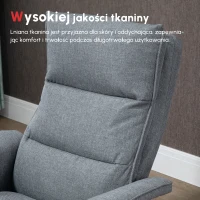 HOMCOM Fotel masujący z podnóżkiem, Elektryczny fotel do telewizji z wykończeniem w stylu lnu(m-7)