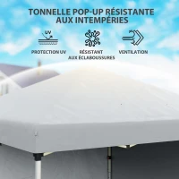 Outsunny Tonnelle barnum de jardin pop-up pliant réglable en hauteur protection UV 30+ 2 parois latérales sac de transport inclus(m-6)