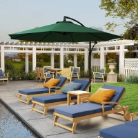 Outsunny Ombrellone da Esterni Decentrato con Manovella, in Acciaio e Poliestere Anti-UV, 3x2.5 m, Verde(m-2)