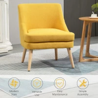 HOMCOM eetkamerstoel modern linnen design 63 x 69 x 79,5 cm(m-6)