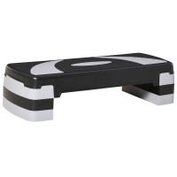 HOMCOM Aerobic-Stepper 3-staps in hoogte verstelbaar 80 x 31 x 20 cm Zwart+Grijs