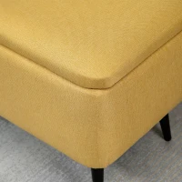 HOMCOM Ławka Tapicerowana z Miejscem Do Przechowywania, w Wyglądzie Lnu, Do 150 kg, 101x38,5x44,5 cm, Żółta(m-8)