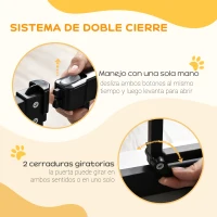 PawHut Barrera de Seguridad para Perros 74-80 cm con 2 Extensiones Montaje a Presión Doble Bloqueo para Puerta Escalera Negro(m-4)