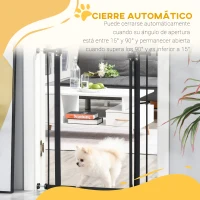 PawHut Barrera de Seguridad para Perros 74-80 cm con 2 Extensiones Montaje a Presión Doble Bloqueo para Puerta Escalera Negro(m-5)