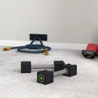 SPORTNOW Kurzhantel-Set, 2x5 kg, viereckig, geruchsfrei, rutschfest, Kunststoffmantel, schwarz(m-2)