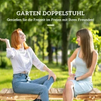 Outsunny Gartenbank, Sitzbank, für 2 Personen, rustikal, 110 x 38 x 35 cm, Dunkelbraun(m-4)