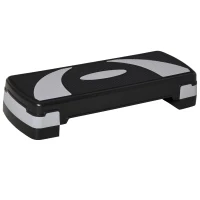 HOMCOM Aerobic-Stepper 3-staps in hoogte verstelbaar 80 x 31 x 20 cm Zwart+Grijs(m-12)