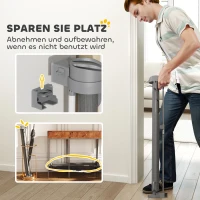 PawHut Treppenschutzgitter Ausziehbar 0-136cm 87 cm Hoch Türschutzgitter für Haustiere 142 x 10 x 87 cm Grau(m-6)