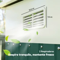 Outsunny Cobertizo de Jardín Exterior 8,9 m² 280x345x201 cm con Puerta y 2 Ventanas para Almacenamiento de Herramientas Verde(m-8)