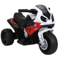 HOMCOM Moto Eléctrica para Niños de 18-36 Meses con Licencia BMW S1000RR con Velocidad 2,5 km/h Carga 20 kg 66x37x44 cm Rojo(m-12)
