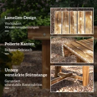 Outsunny Gartenbank, Sitzbank, für 2 Personen, rustikal, 110 x 38 x 35 cm, Dunkelbraun(m-6)