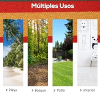 Outsunny Hamaca para Jardín 200x100 cm Hamaca Colgante Portátil Carga Máx. 120 kg para Acampar Piscina Camping Rayas Multicolor(m-6)