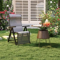 Outsunny Sdraio da Giardino Zero Gravity Pieghevole e Reclinabile a 9 Livelli con Cuscino Lombare, Grigio(m-2)