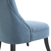 HOMCOM Sessel Wohnzimmer Relaxsessel Loungesessel Ruhesessel mit Rückenkissen, Holzbeine, Lesesessel mit Leinenoptik, Polstersessel für Schlafzimmer, Blau(m-10)