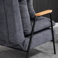 HOMCOM Sessel mit Ottomane, inkl. Kissen, 68 cm x 91,5 cm x 88 cm, Grau(m-10)