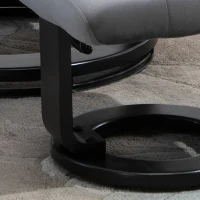 HOMCOM Massagesessel Fernsehsessel Relaxsessel mit Liegefunktion Sessel mit Hocker Massagefunktion samtartiges Polyester Grau 76 x 80 x 102 cm(m-10)