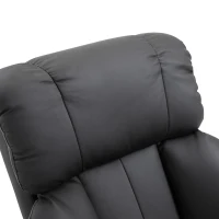 HOMCOM Relaxsessel mit Fußhocker, Massagesessel mit Liegefunktion, Elektrischer Liegesessel mit Fernbedienung, Fernsehsessel mit Seitentasche, Kunstleder, Schwarz(m-8)