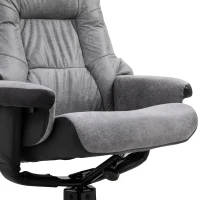 HOMCOM Relaxsessel mit Hocker, 360° drehbar, 135° neigbar, atmungsaktiver Bezug, 78 x 82,5 x 109 cm, grau(m-12)