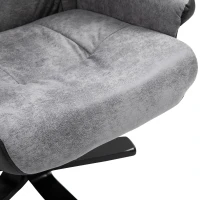 HOMCOM Relaxsessel mit Hocker, 360° drehbar, 135° neigbar, atmungsaktiver Bezug, 78 x 82,5 x 109 cm, grau(m-13)