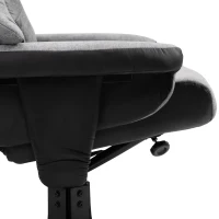 HOMCOM Relaxsessel mit Hocker, 360° drehbar, 135° neigbar, atmungsaktiver Bezug, 78 x 82,5 x 109 cm, grau(m-15)