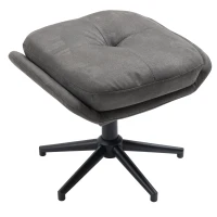 HOMCOM Relaxsessel mit Ottomane, Sessel mit Fußhocker, verstellbare Rückenlehne; Mikrofaser, Dunkelgrau(m-10)