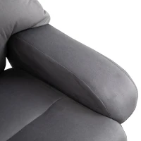 HOMCOM Massagesessel Fernsehsessel Relaxsessel mit Liegefunktion Sessel mit Hocker Massagefunktion samtartiges Polyester Grau 76 x 80 x 102 cm(m-11)