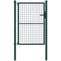 Outsunny Portillon de jardin en acier 97 x 175 cm portail de jardin avec serrure, clés et poignée, vert(m-11)