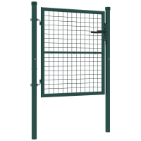 Outsunny Portillon de jardin en acier 97 x 150 cm portail de jardin avec serrure, clés et poignée, vert