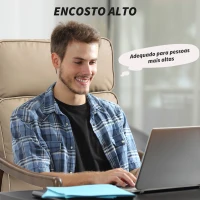 HOMCOM Poltrona de Sala de Estar Estofada em PU com Estrutura de Madeira Almofadas Acolchoadas Poltrona de Leitura 63,5x83x105 cm Caqui(m-4)