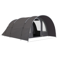 Outsunny Tente de camping avec porche pour 4 à 6 personnes légère ventilée étanche 5 000 mm montage facile sac de transport gris