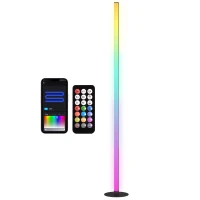 HOMCOM Lampadaire LED RGBIC contrôle APP et télécommande, musique sync, 16 millions de couleurs, modes de scène et minuterie(m-1)