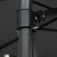 Outsunny Parasol déporté carré 2,5 x 2,5 m, parasol de jardin extérieur protection UV base croisée incluse gris foncé(m-7)