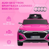 AIYAPLAY Audi Q8 e-tron Sportback Licensed 12V Ride on Car w/ Remote, 4 Spring Suspension Wheels, Headlights, Music, Horn - Pink(m-4)