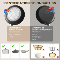 HOMCOM Plaque à induction portable 2000 W 10 températures 10 puissances minuterie écran LED verrouillage enfant noir(m-8)