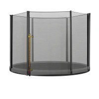 HOMCOM Red de Seguridad de Reemplazo para Trampolín Ø305 cm con Puerta con Cremallera para 6 Postes Rectos Ø305x180 cm Negro(m-10)