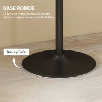 HOMCOM Table à manger pour 4 personnes table de cuisine style moderne avec plateau effet marbre et base ronde, 70 x 70 cm, blanc(m-6)