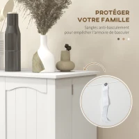 HOMCOM Armoire meuble de cuisine garde-manger 2 portes avec 5 étagères et 12 porte-épices - 60 x 30 x 104 cm - blanc(m-6)