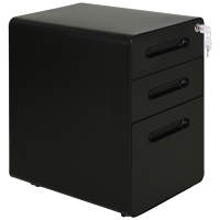 Vinsetto Caisson bureau mobile verrouillable avec 3 tiroirs pour format A4, lettre, légal, 39 x 48 x 59 cm, noir