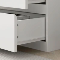 HOMCOM Bibliothèque haute de 180 cm avec 3 étagères et 3 tiroirs 60 x 35 x 180 cm en bois blanc(m-9)