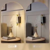 HOMCOM Led Wall Lamp 2 Pack, 5W Modern Indoor Starry Wall Light, Colour Temperature Adjustable 3000K/4000K/6500K, for Bedroom, Living Room, Hallway, Stairs, Black(m-5)